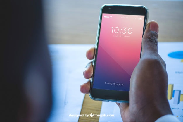 Businessman Looking At Smartphone Psd