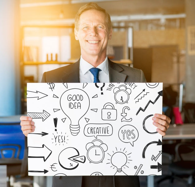 Businessman Presenting Board Mockup Psd