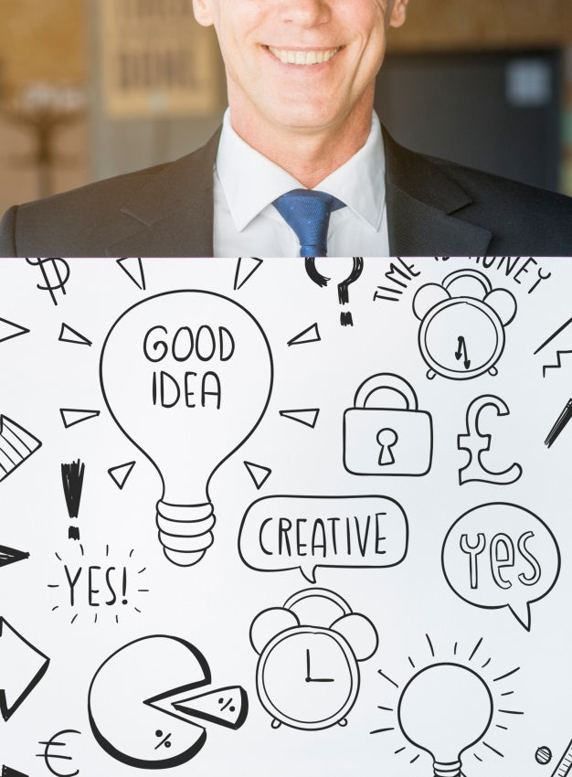 Businessman Presenting Board Mockup Psd