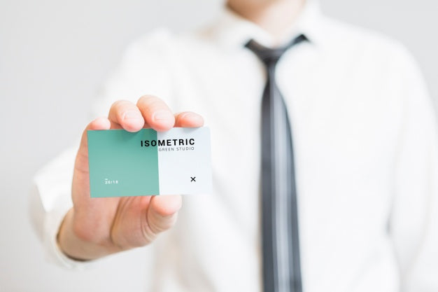 Businessman Showing Business Card Psd