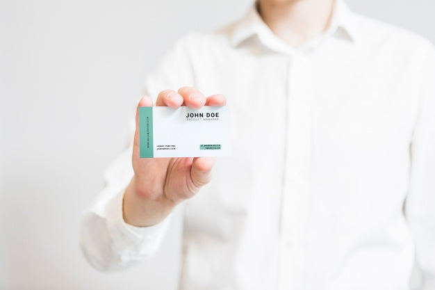 Businessman Showing Business Card Psd