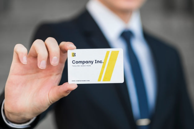 Businessman With Business Card Mockup Psd