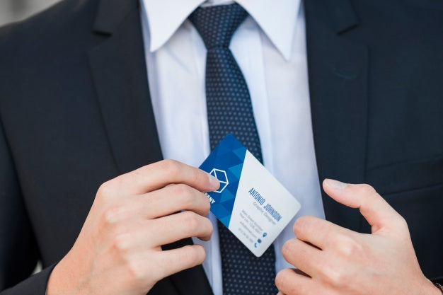 Businessman With Business Card Mockup Psd