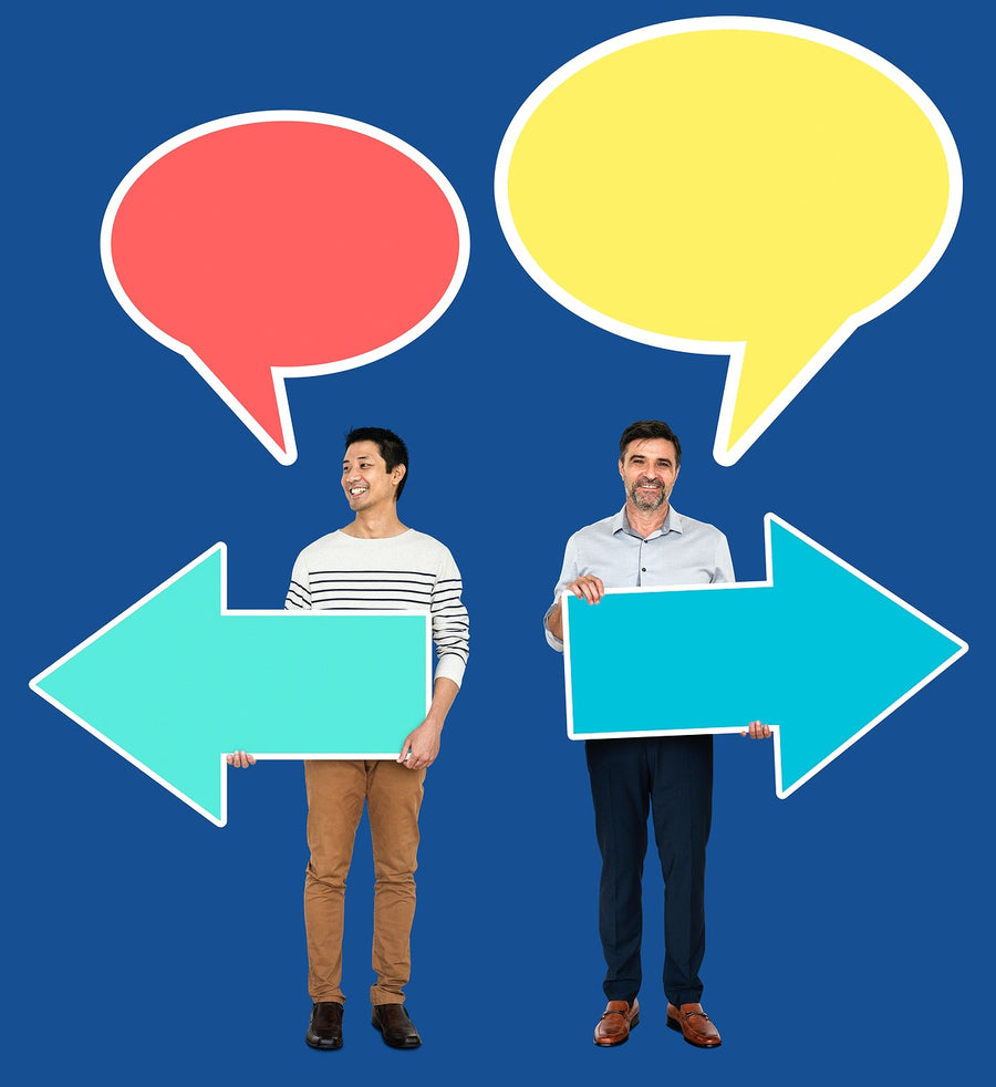 Businessmen With Opposite Opinions And Ideas