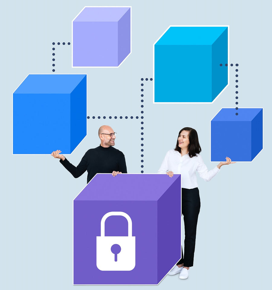 Businesspeople With A Blockchain Concept