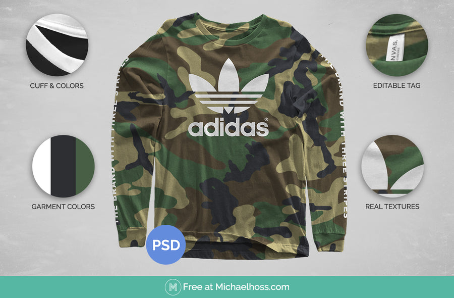 Long Sleeve Thick T-Shirt Mockup