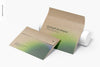 C6 Kraft Envelopes Mockup, Perspective Psd