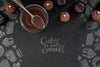 Cakes And Sweets Doodles And Cup Of Melted Chocolate Psd