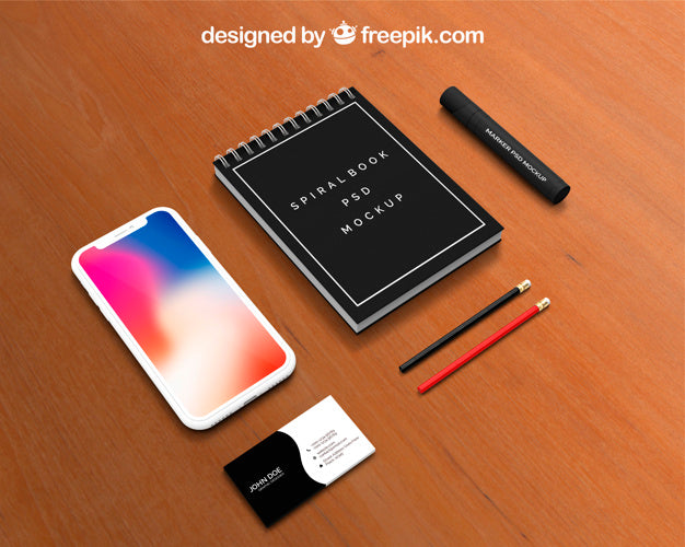 Calendar And Smartphone Mockup On Workspace Psd