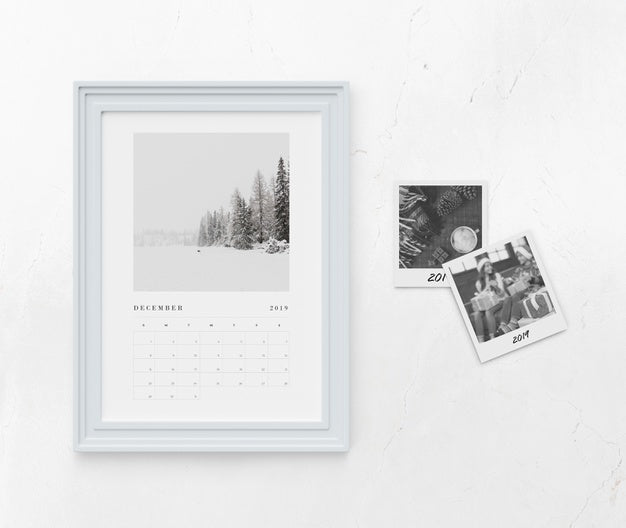 Calendar Concept In Painting Frame Psd