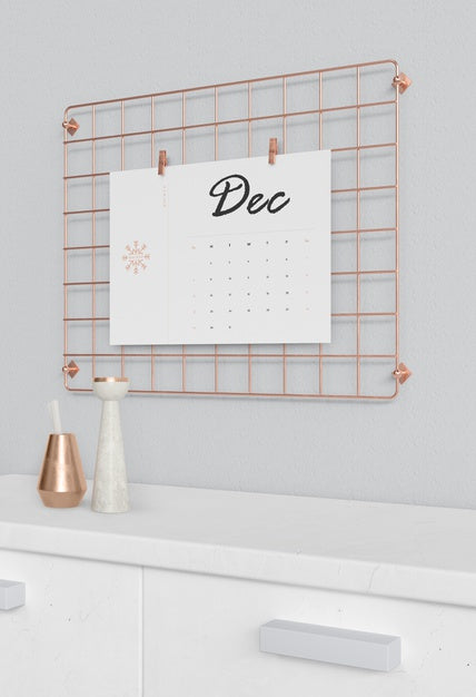 Calendar Hooked On Squared Metal Support Psd