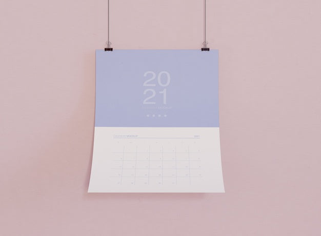 Calendar Mockup On Wall Psd