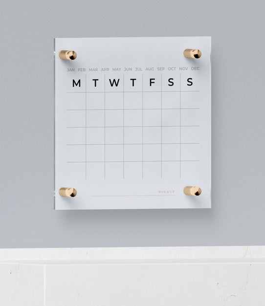 Calendar Pinned On Wall Mock-Up Psd
