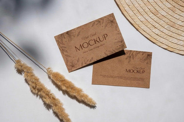 Camel And Nude Visits Card Mockup Psd