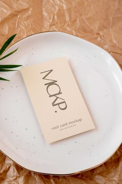 Camel And Nude Visits Card Mockup Psd