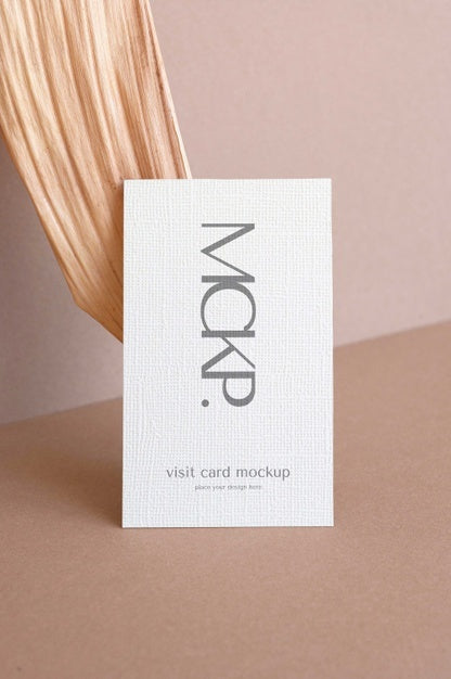 Camel And Nude Visits Card Mockup Psd