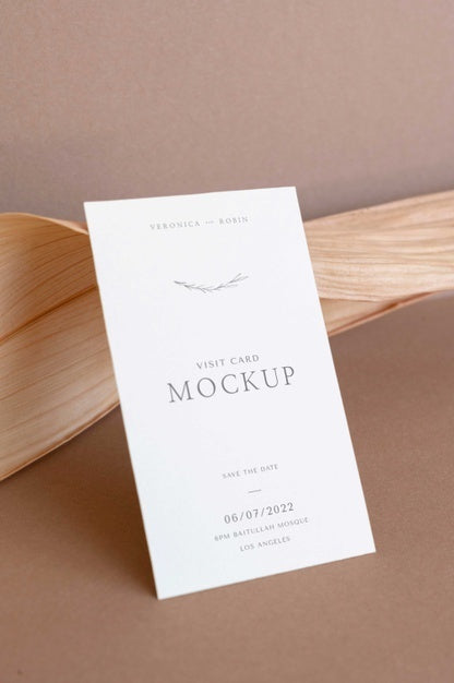 Camel And Nude Visits Card Mockup Psd
