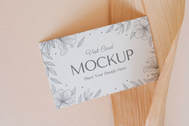 Camel And Nude Visits Card Mockup Psd