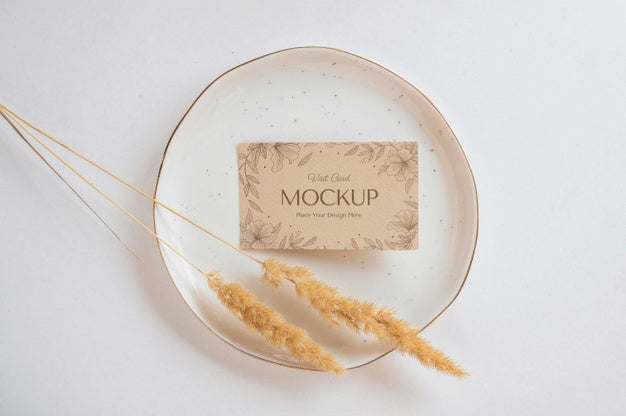 Camel And Nude Visits Card Mockup Psd