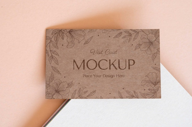 Camel And Nude Visits Card Mockup Psd