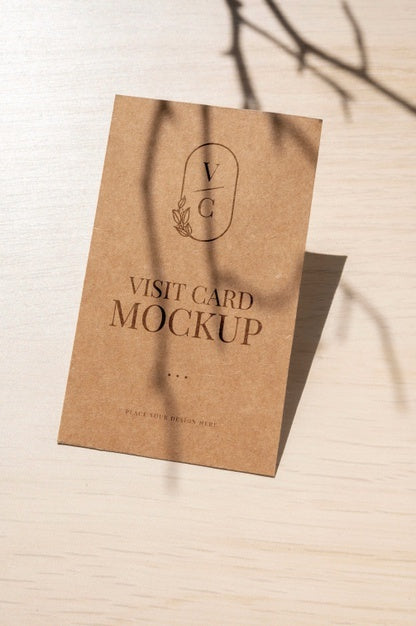 Camel And Nude Visits Card Mockup Psd