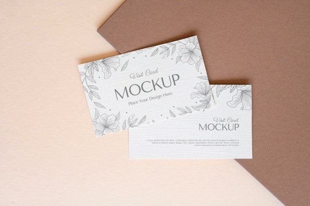 Camel And Nude Visits Card Mockup Psd