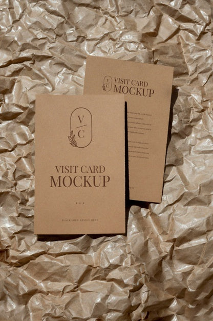 Camel And Nude Visits Card Mockup Psd