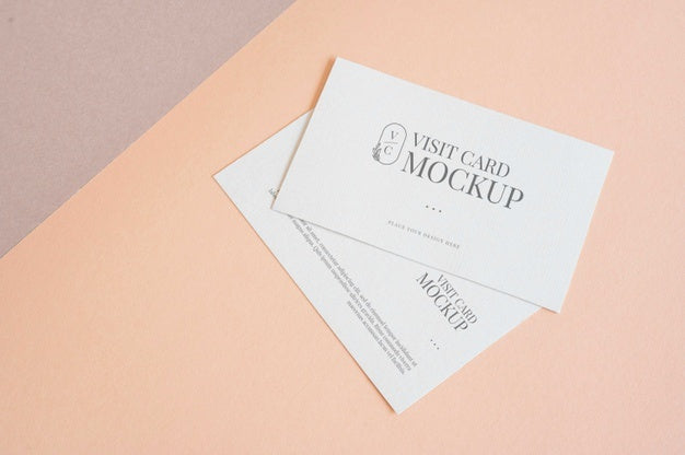 Camel And Nude Visits Card Mockup Psd
