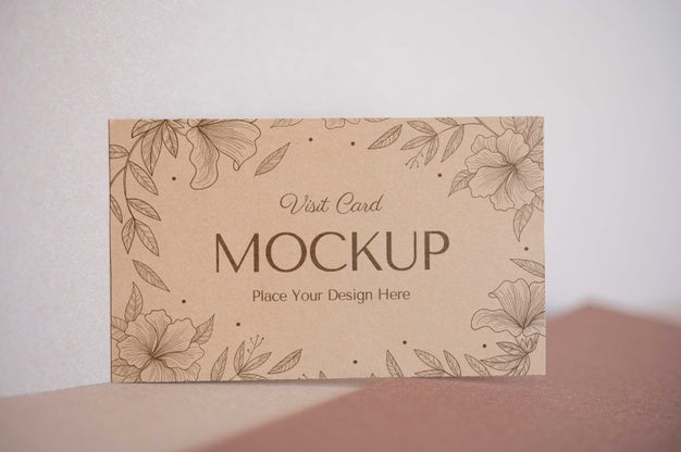 Camel And Nude Visits Card Mockup Psd