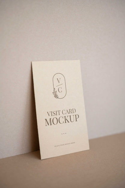 Camel And Nude Visits Card Mockup Psd