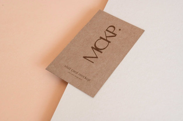 Camel And Nude Visits Card Mockup Psd