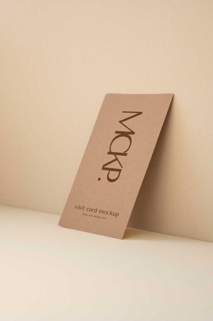 Camel And Nude Visits Card Mockup Psd