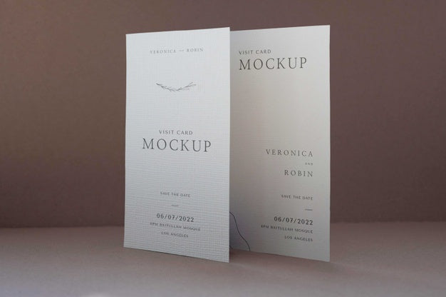 Camel And Nude Visits Card Mockup Psd