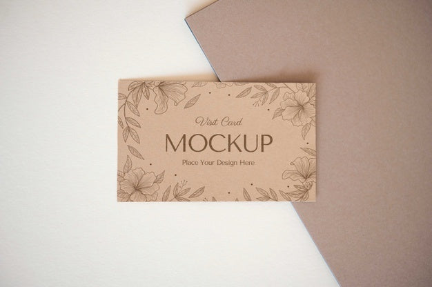 Camel And Nude Visits Card Mockup Psd