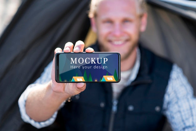 Camping Outside Concept Mock-Up Psd