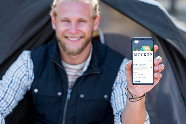 Camping Outside Concept Mock-Up Psd