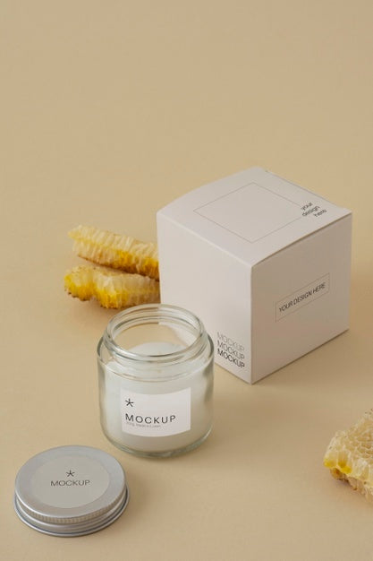 Candle Packaging Design Mockup Psd