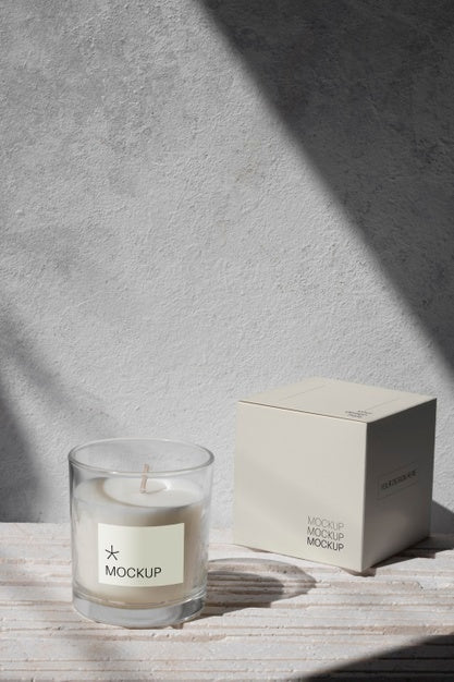 Candle Packaging Design Mockup Psd