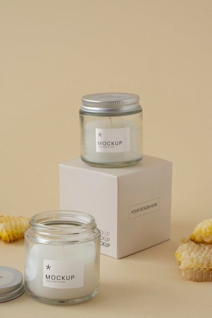 Candle Packaging Design Mockup Psd
