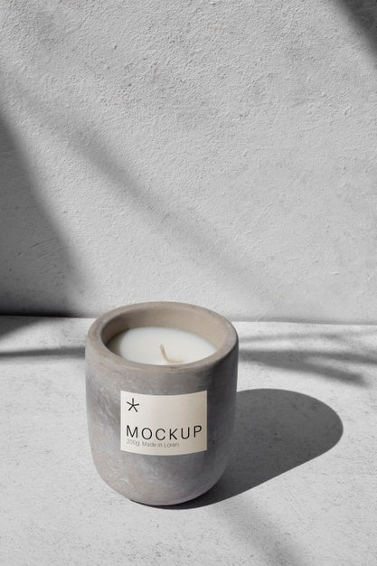 Candle Packaging Design Mockup Psd