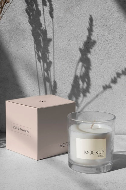 Candle Packaging Design Mockup Psd