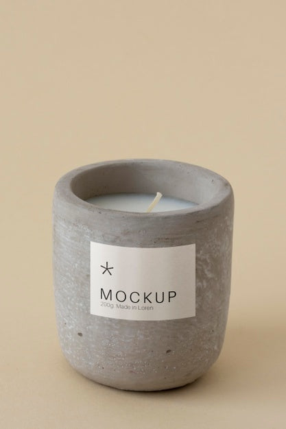 Candle Packaging Design Mockup Psd