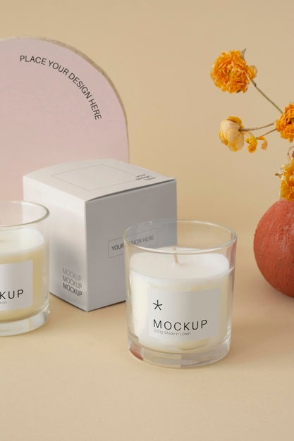 Candle Packaging Design Mockup Psd