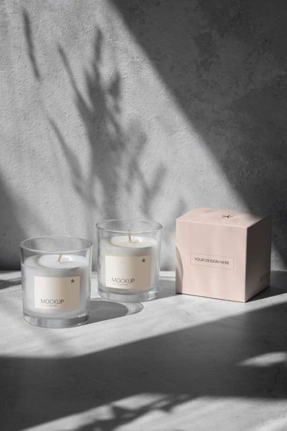 Candle Packaging Design Mockup Psd