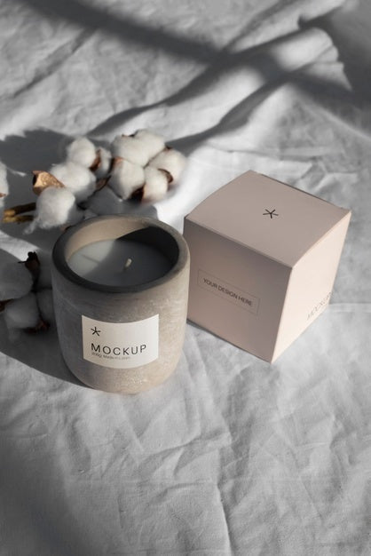 Candle Packaging Design Mockup Psd
