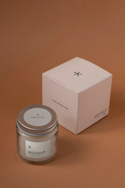 Candle Packaging Design Mockup Psd