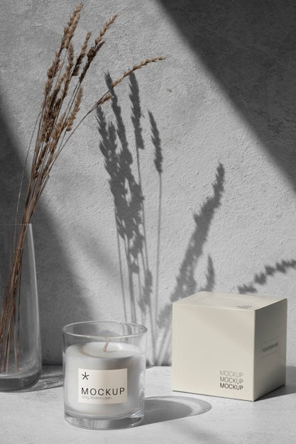 Candle Packaging Design Mockup Psd