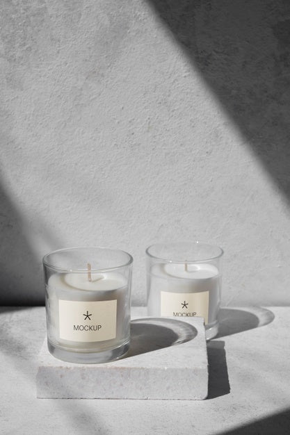 Candle Packaging Design Mockup Psd