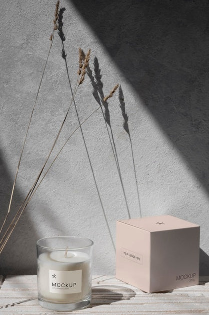 Candle Packaging Design Mockup Psd