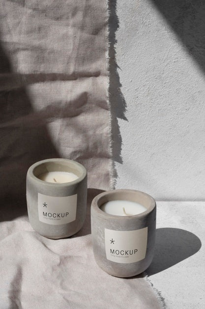 Candle Packaging Design Mockup Psd